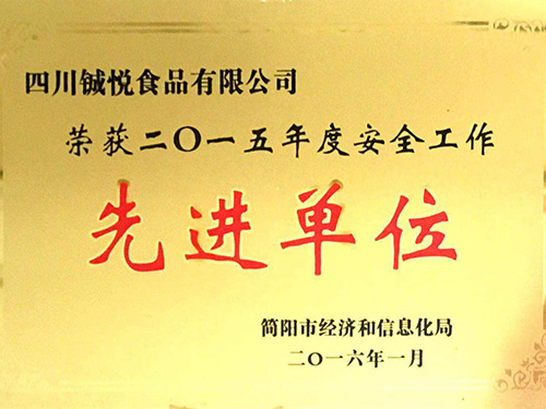 2015年度安全工作先进单位